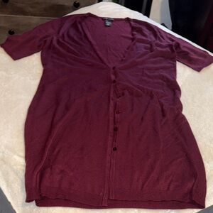 New York & Company Deep Red Knit Sweater